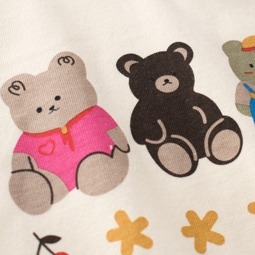 Baby Cartoon Bears Pattern Long Sleeves Soft Cotton Pullover Fashion Shirt