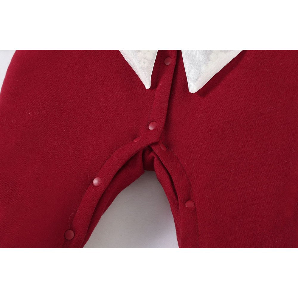 Baby Girl 3pcs Big Bow Patched Pattern Long Sleeve Romper