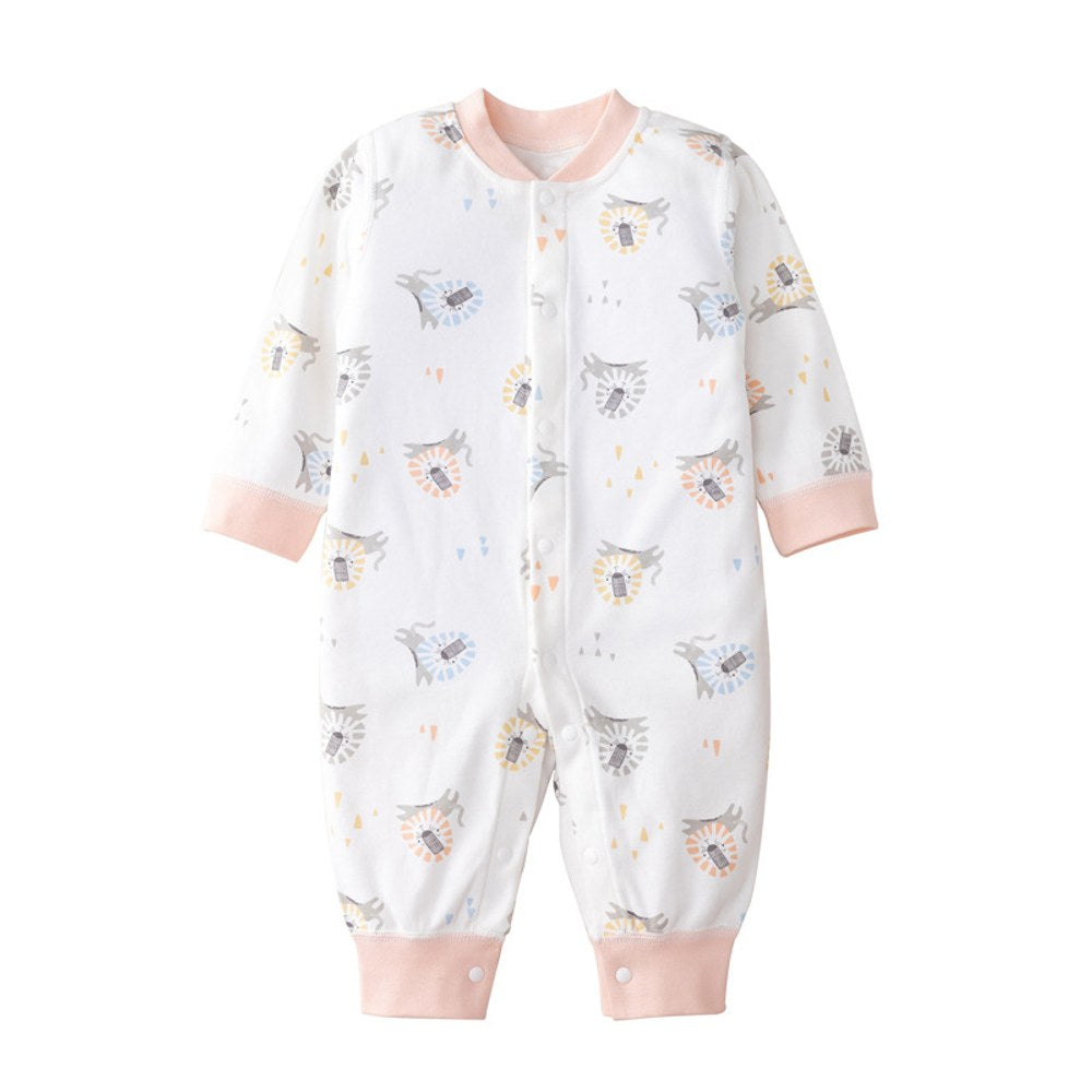 Baby Cartoon Graphic Single Breasted Design Long Sleeves Jumpsuit