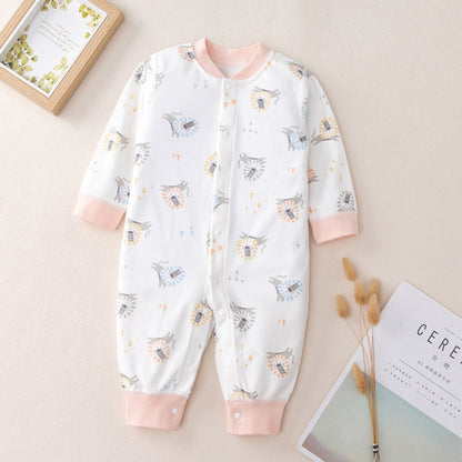 Baby Cartoon Graphic Single Breasted Design Long Sleeves Jumpsuit
