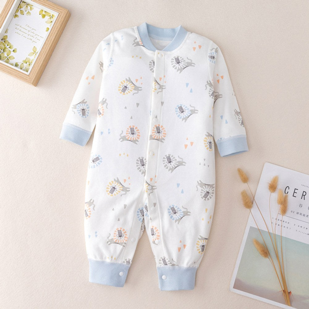 Baby Cartoon Graphic Single Breasted Design Long Sleeves Jumpsuit