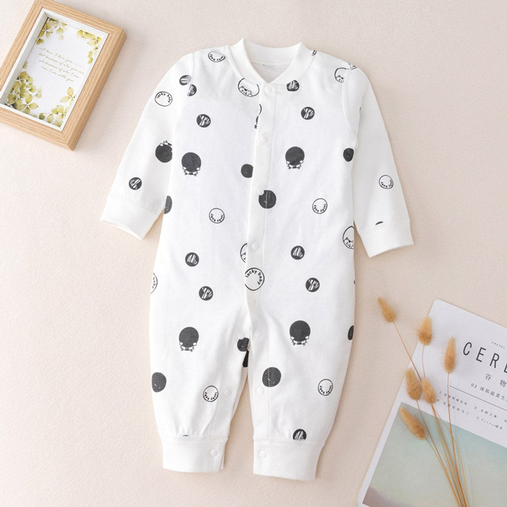 Baby Cartoon Graphic Single Breasted Design Long Sleeves Jumpsuit