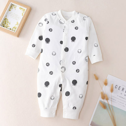 Baby Cartoon Graphic Single Breasted Design Long Sleeves Jumpsuit