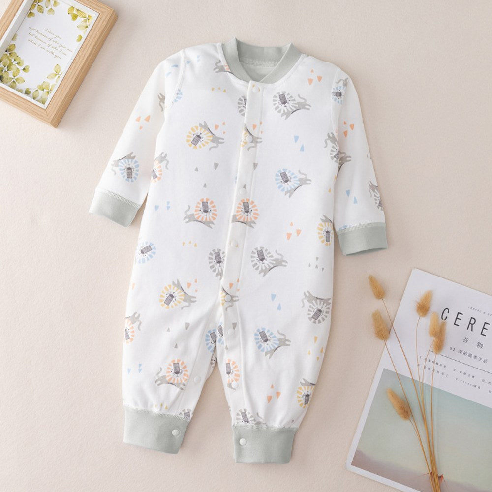 Baby Cartoon Graphic Single Breasted Design Long Sleeves Jumpsuit