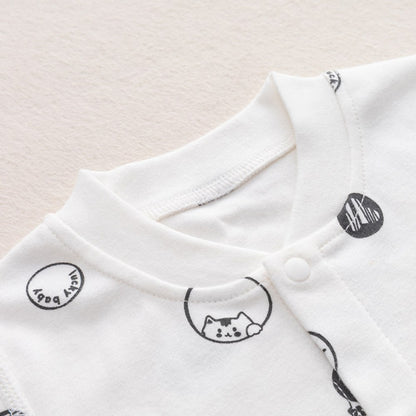 Baby Cartoon Graphic Single Breasted Design Long Sleeves Jumpsuit