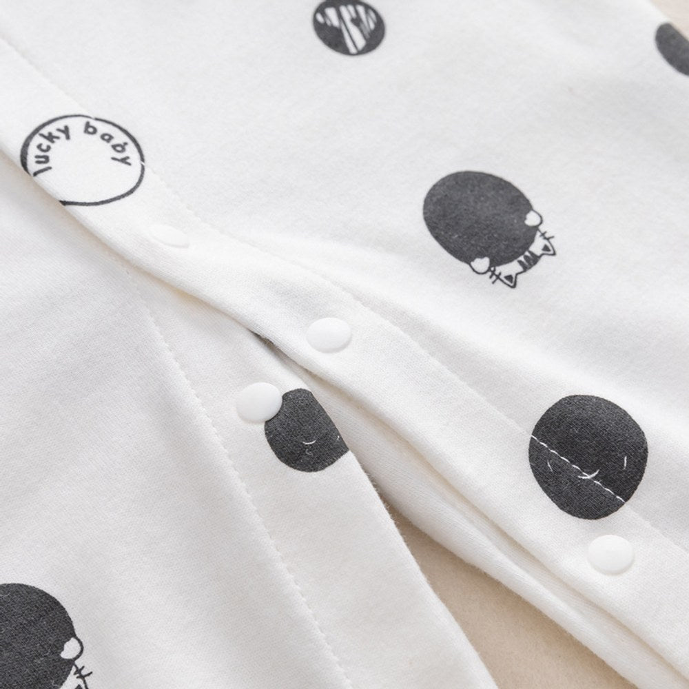 Baby Cartoon Graphic Single Breasted Design Long Sleeves Jumpsuit