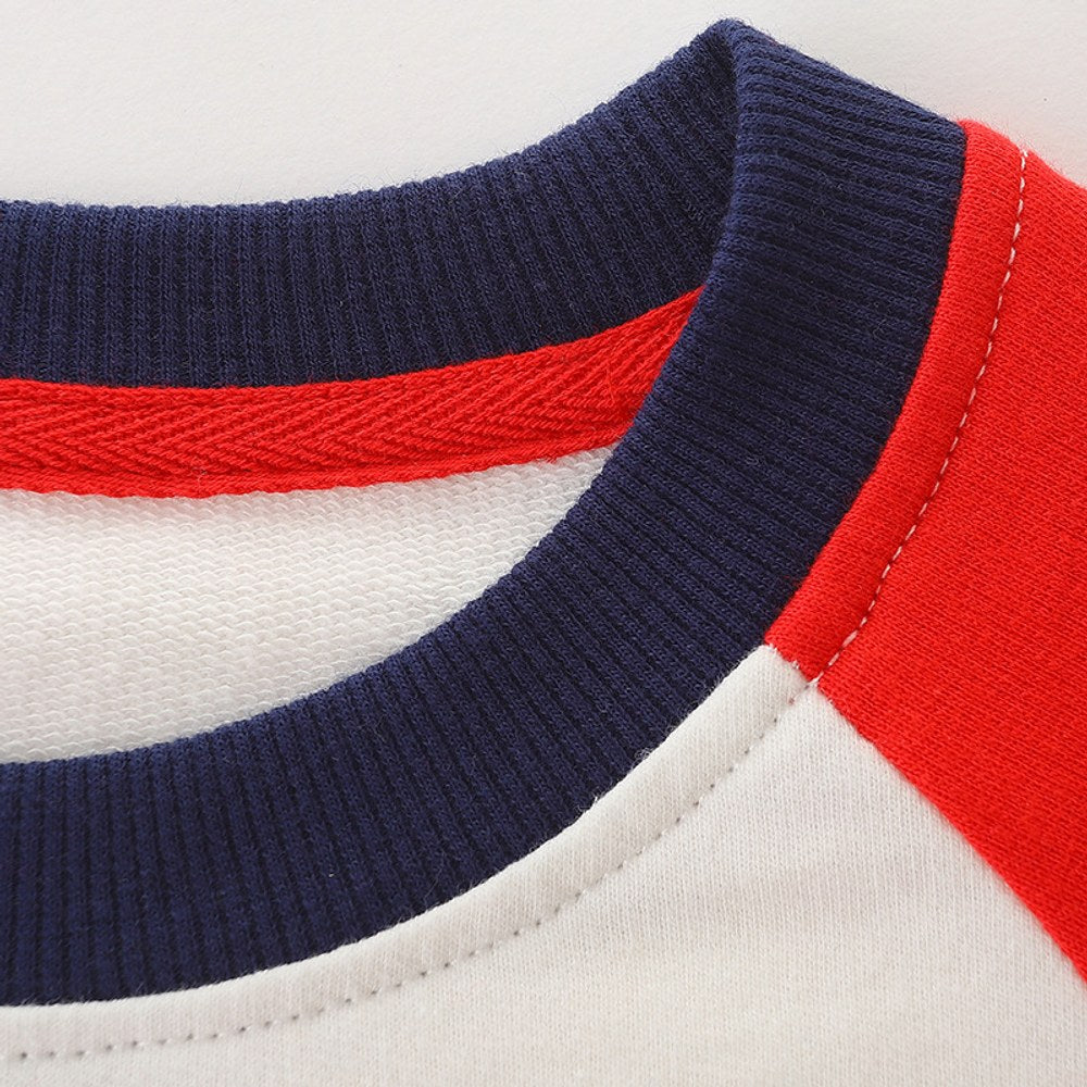 Baby Boy Rainbow & amp; Truck Pattern Simple Colorblock Design Hoodie