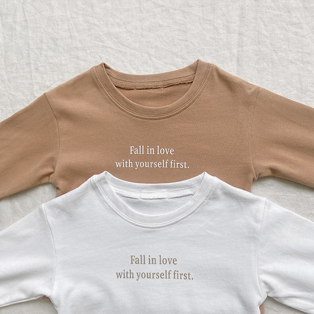 Baby Slogan Print Pattern Pullover Loose Long Sleeve Shirt
