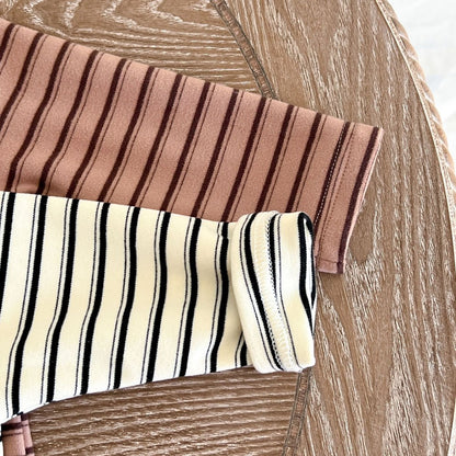 Baby Striped & amp; Bear Pattern High Neck Design Cute Shirt