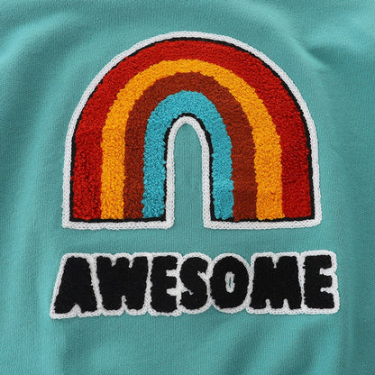 Baby Boy Rainbow Print Pattern Long Sleeve Pullover Hoodie