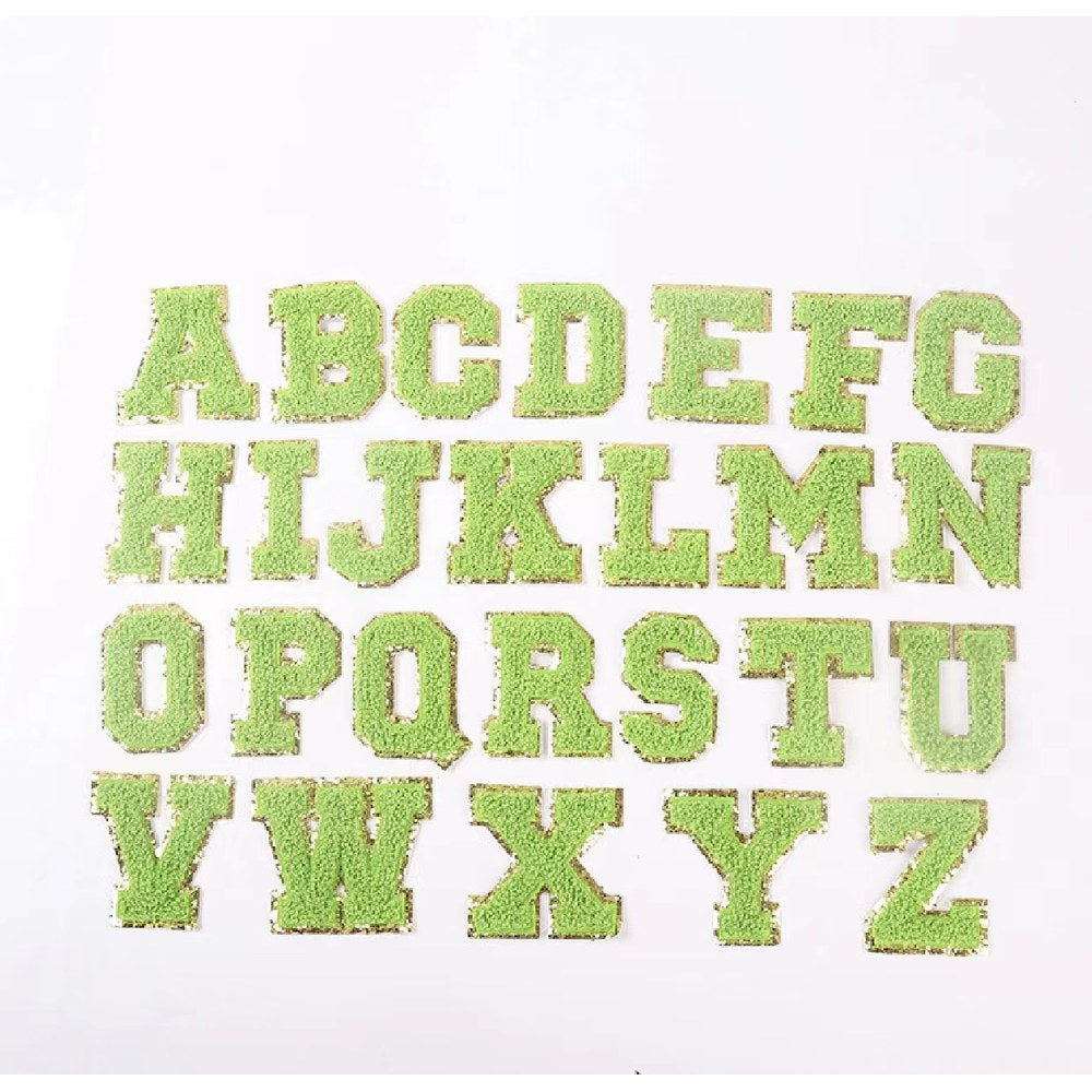 Candy Color English Alphabet Towel Embroidery Patch Sticker Embroidery Cloth Sticker 1Set=24Pieces