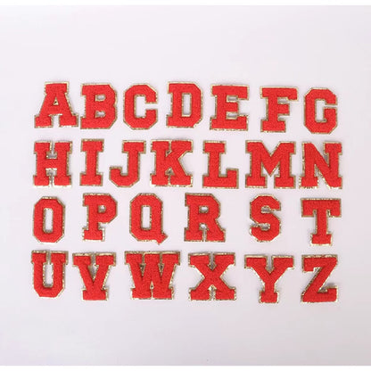 Candy Color English Alphabet Towel Embroidery Patch Sticker Embroidery Cloth Sticker 1Set=24Pieces