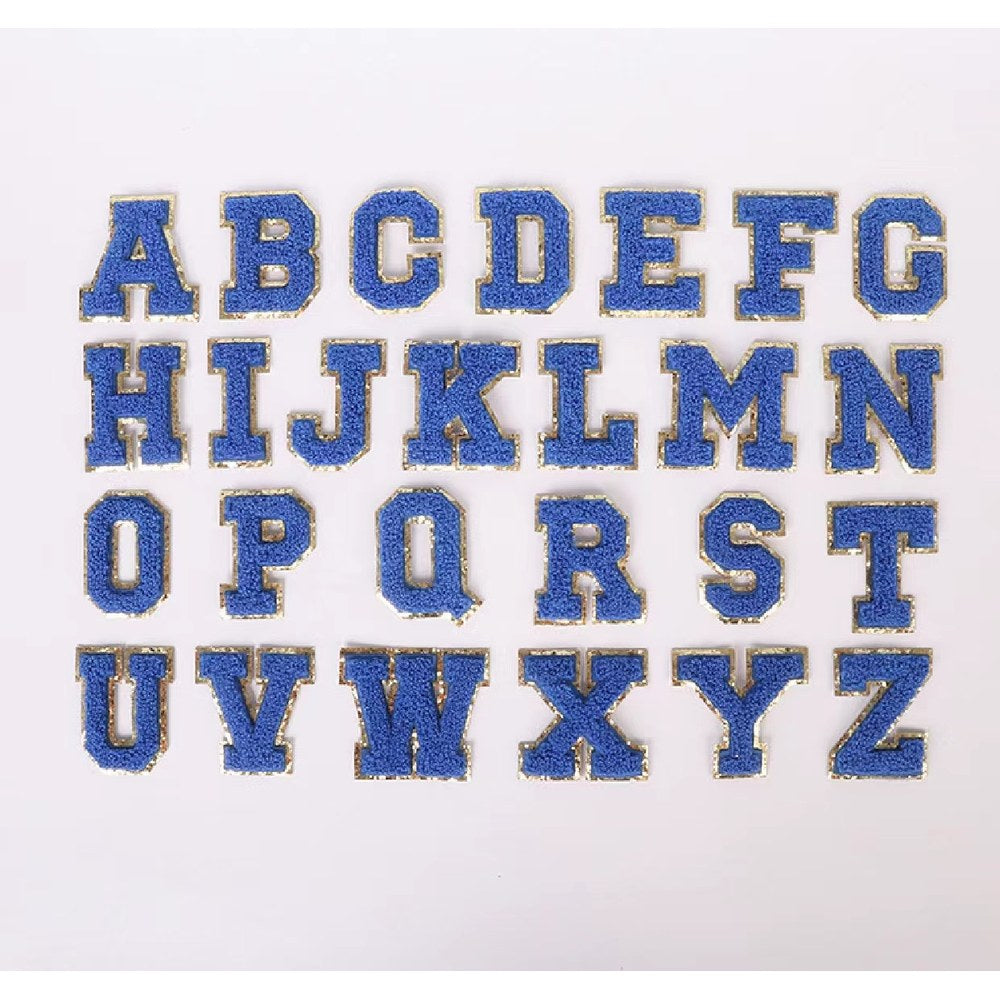 Candy Color English Alphabet Towel Embroidery Patch Sticker Embroidery Cloth Sticker 1Set=24Pieces