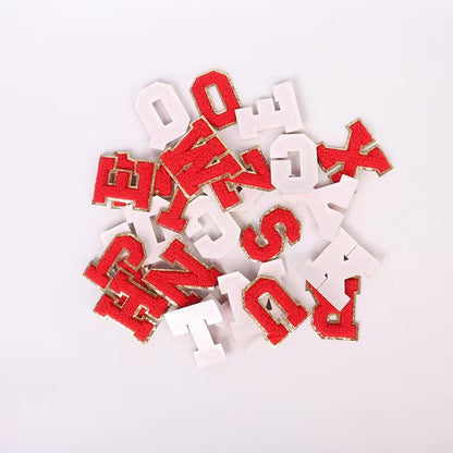 Candy Color English Alphabet Towel Embroidery Patch Sticker Embroidery Cloth Sticker 1Set=24Pieces
