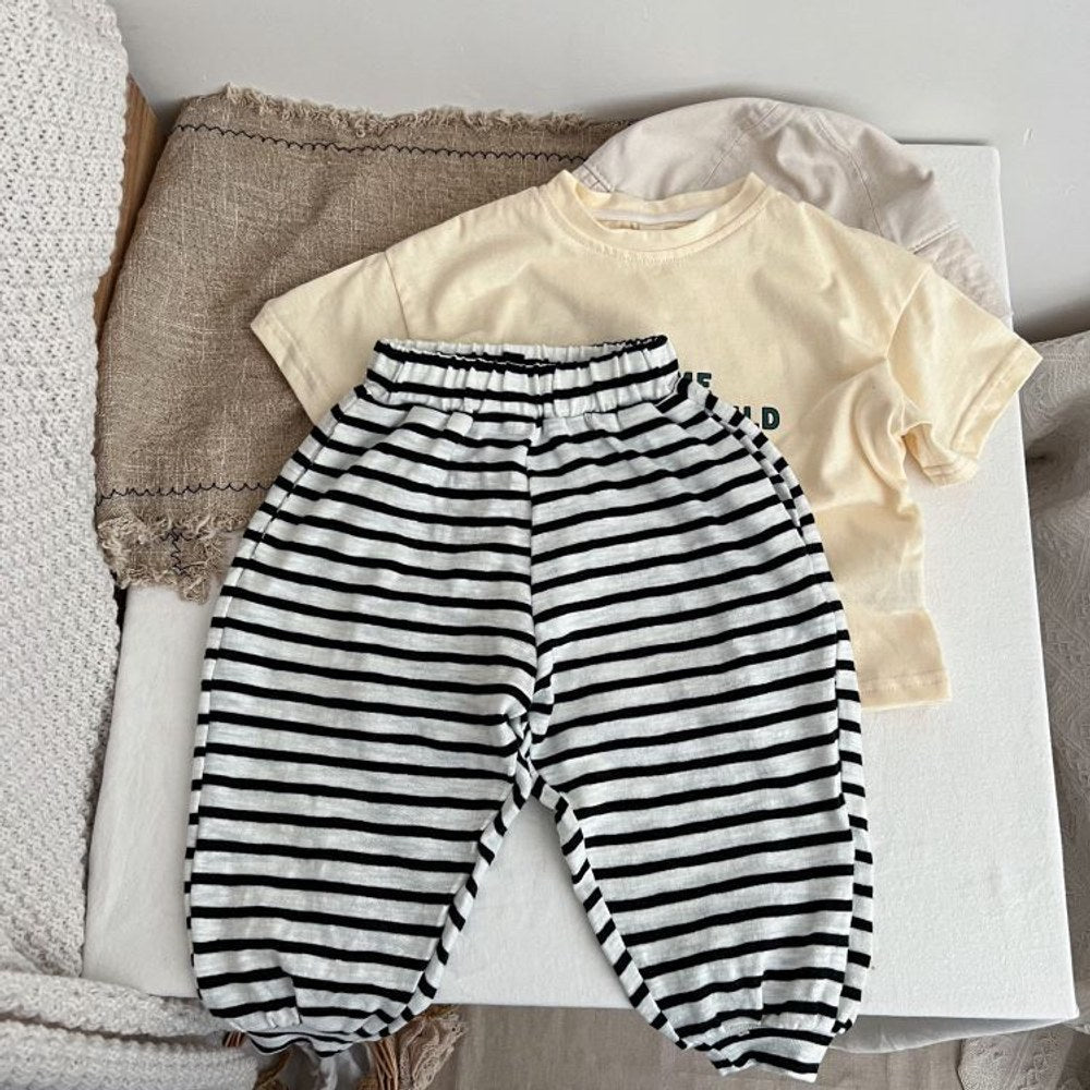 Baby Striped Pattern Loose Cotton Comfortable Pants