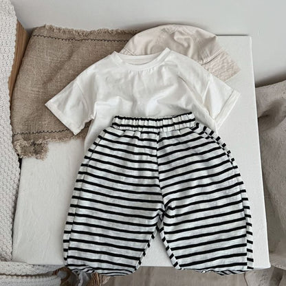 Baby Striped Pattern Loose Cotton Comfortable Pants