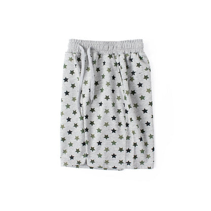Baby Print Pattern Solid Color Cotton Shorts