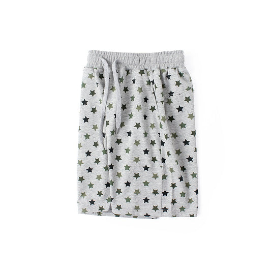 Baby Print Pattern Solid Color Cotton Shorts