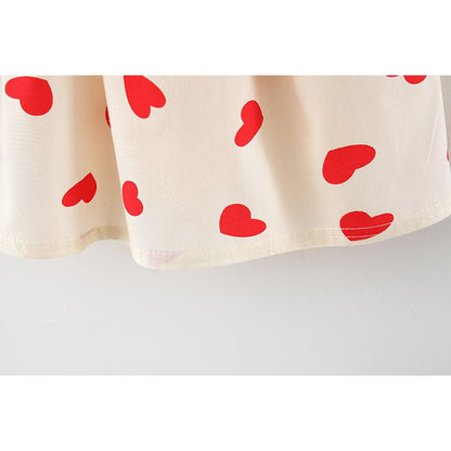 Baby Girl Polka Dot Graphic Bow Tie Princess Derss