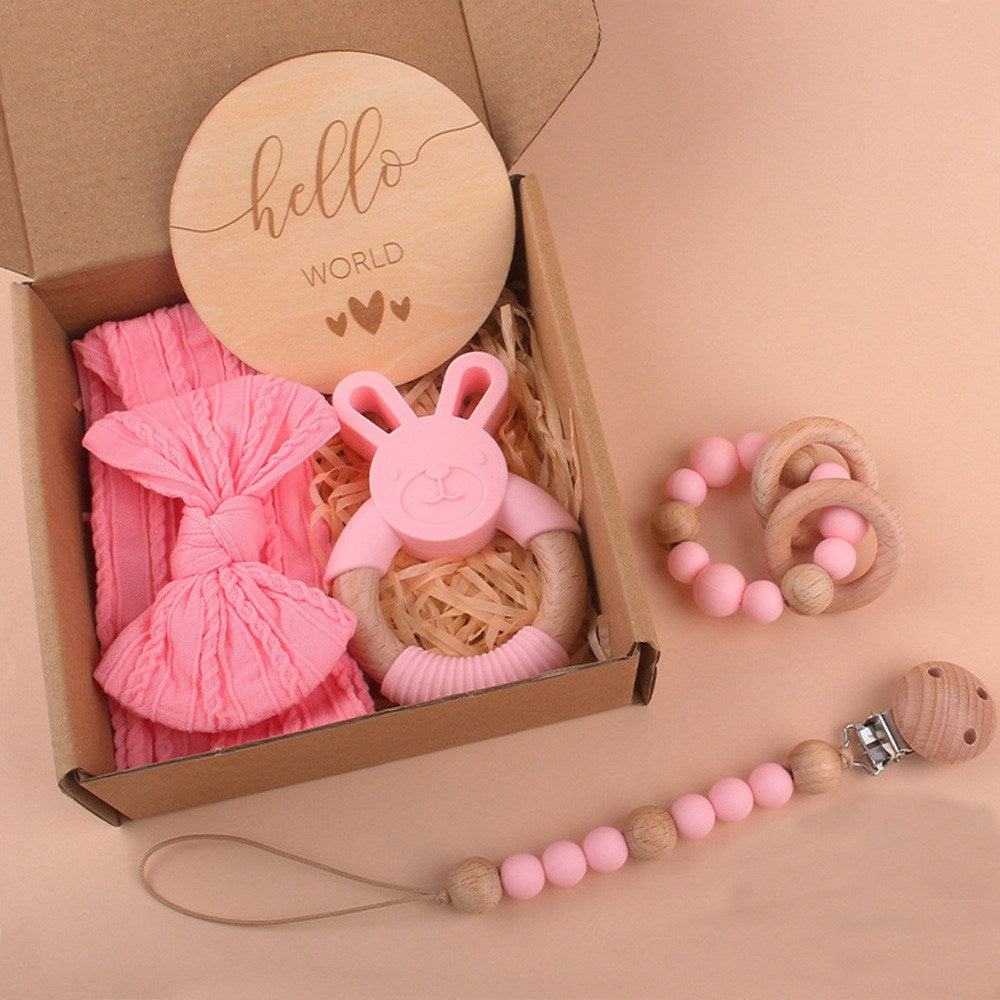 Children Baby Beechwood Silicone 5-Piece Sets