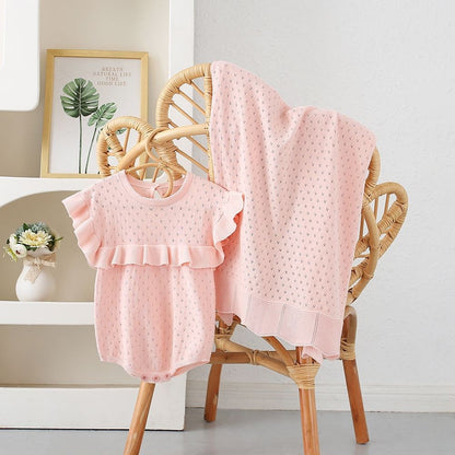 Newborn Baby Gift Sets Romper Combo Blankets in Pure Cotton