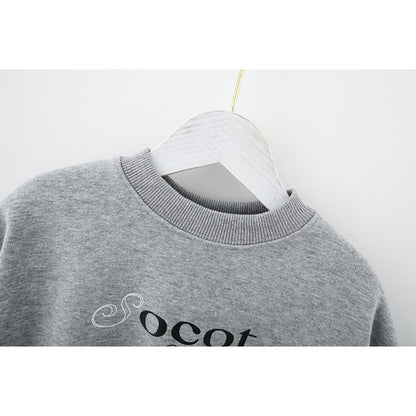 Unisex Crew Neck Teddy Bear Printing Long Sleeves Top Pullover
