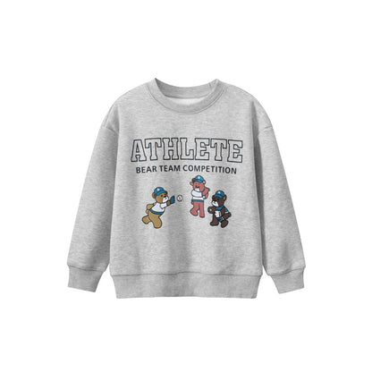 Kids Boys and Girls Cartoon Logo Printing Long Sleeve Pullover Sweatshirt