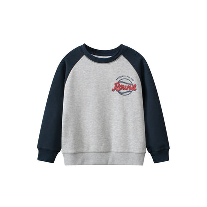 Kids Boys and Girls Cartoon Logo Printing Long Sleeve Pullover Sweatshirt