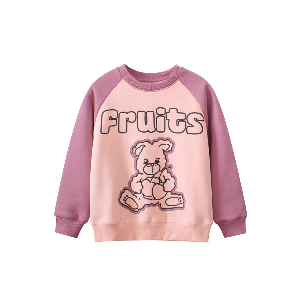 Kids Boys and Girls Cartoon Logo Printing Long Sleeve Pullover Sweatshirt