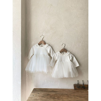 Baby Girls White Chiffon Peter Pan Collar Princess Gauze Dress