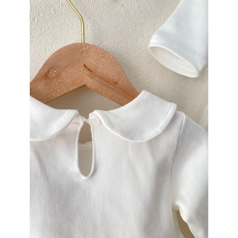 Baby Girls White Chiffon Peter Pan Collar Princess Gauze Dress