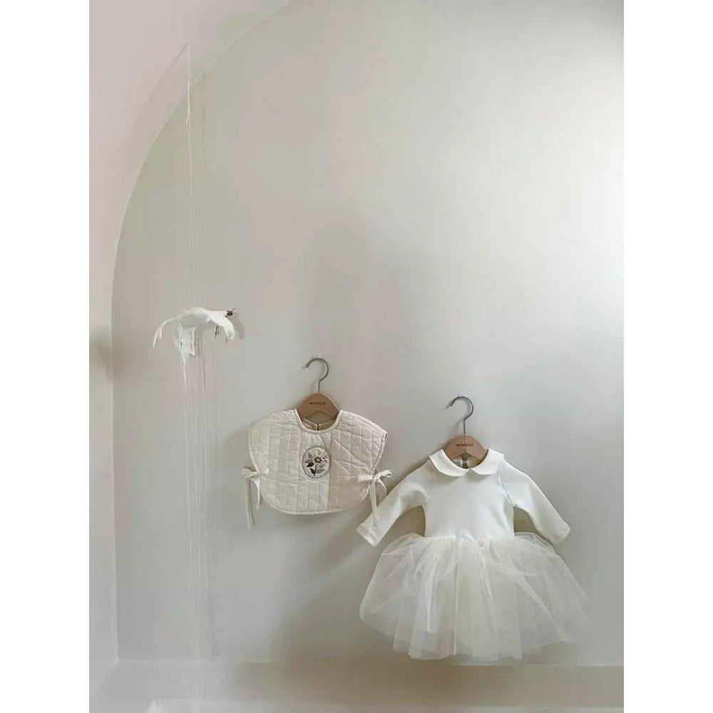 Baby Girls White Chiffon Peter Pan Collar Princess Gauze Dress