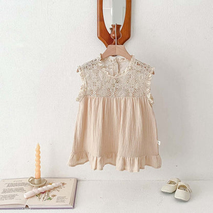 Baby Girls Lace Design Sleeveless Bodysuit/Dress