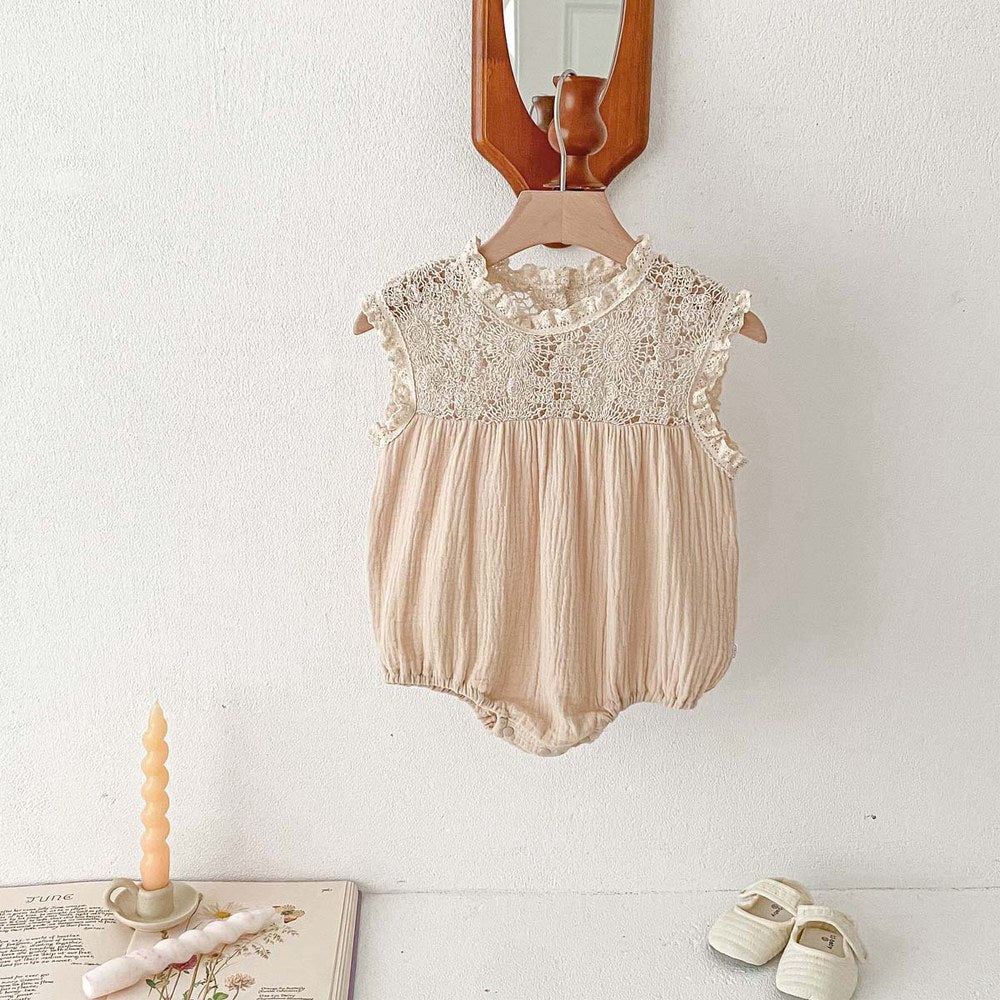 Baby Girls Lace Design Sleeveless Bodysuit/Dress