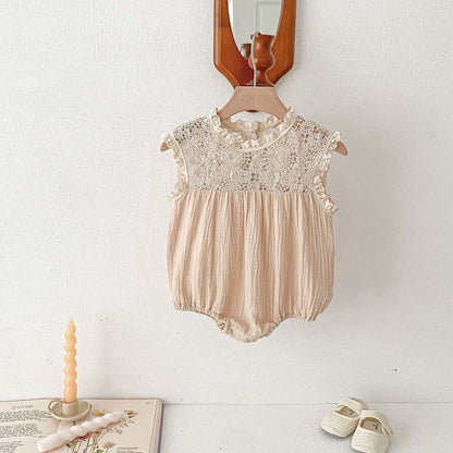 Baby Girls Lace Design Sleeveless Bodysuit/Dress