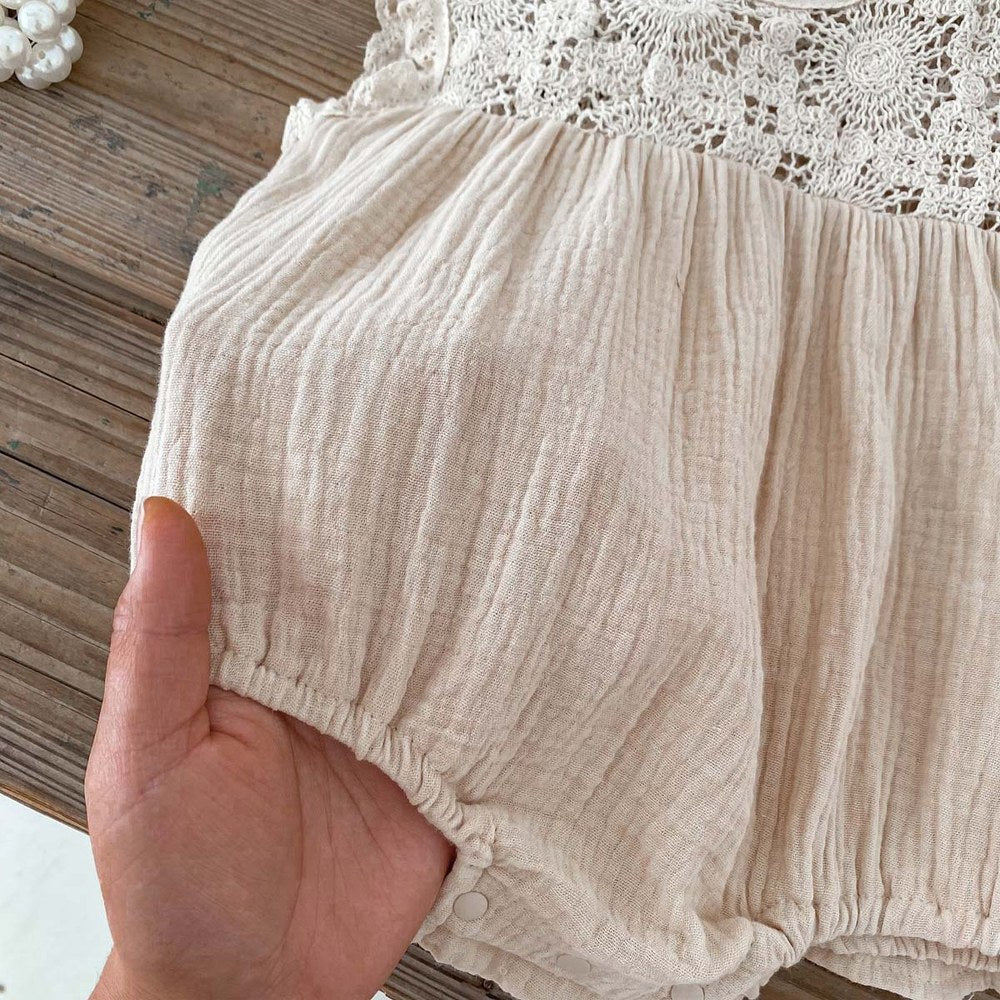 Baby Girls Lace Design Sleeveless Bodysuit/Dress