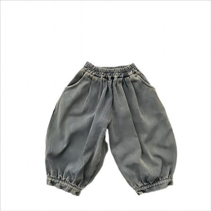 Unisex Versatile Wide-Leg Light Wash Vintage Denim Jeans