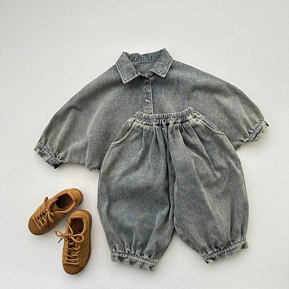 Unisex Versatile Wide-Leg Light Wash Vintage Denim Jeans