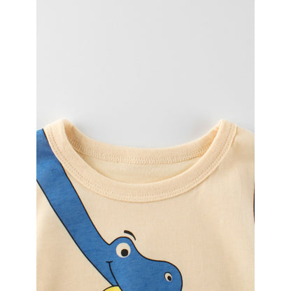 Boys' Cartoon Dinosaurs Pattern T-shirt in European and American Style