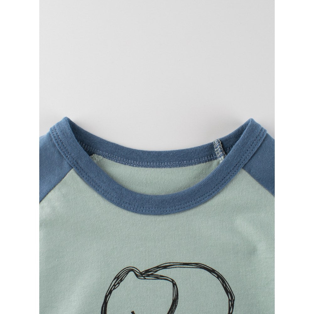 KIDS Unisex Elephant Pattern Color Patchwork T-shirt in European and American Style