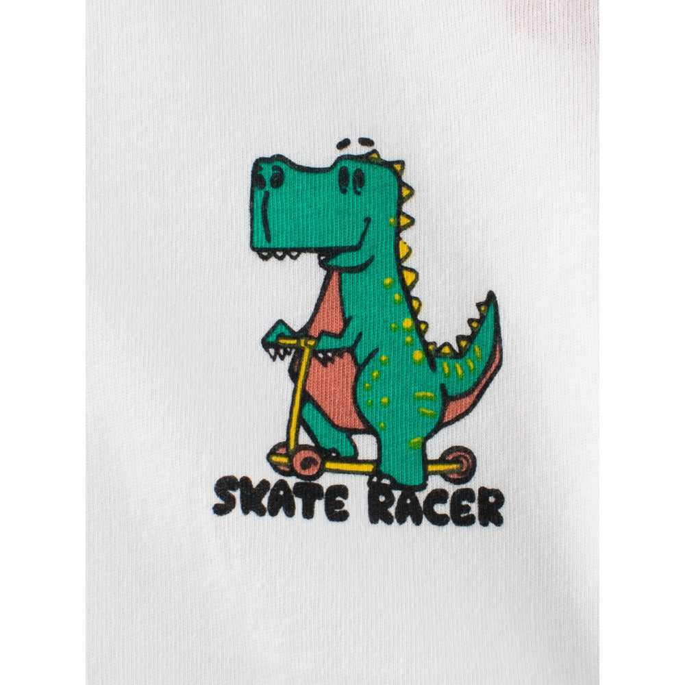 KIDS Boys Dinosaur Pattern Logo Color Patchwork T-shirt in European and American Style