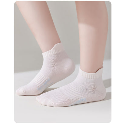 Children's Combed Cotton Mesh Ankle Socks, Sporty Sweat-wicking Boneless Socks for Students, 1 Lot=5-Pair Set