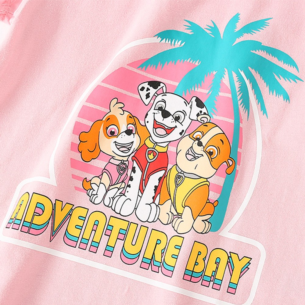 Girls' Cartoon Cute Dogs Print Short Sleeves T-shirt in European and American Style