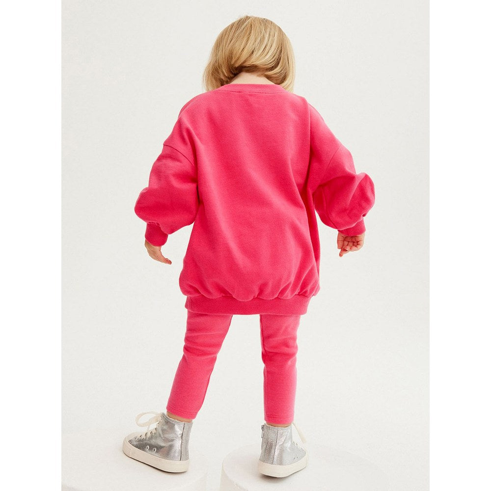 Girls Red Solid Color Long Sleeves Big Bow Top Sweatshirt and Pants 2-piece Clothing Set