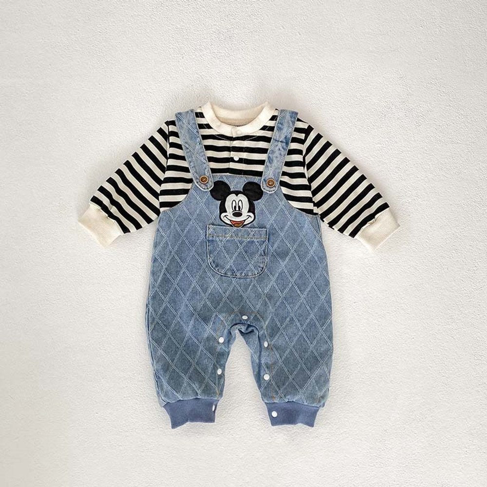 Baby Striped and Argyle Pattern Cartoon Cute Rompers