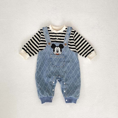 Baby Striped and Argyle Pattern Cartoon Cute Rompers