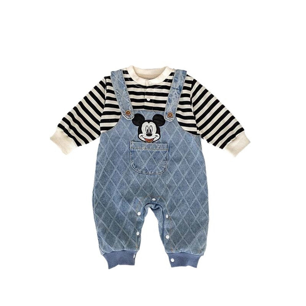 Baby Striped and Argyle Pattern Cartoon Cute Rompers