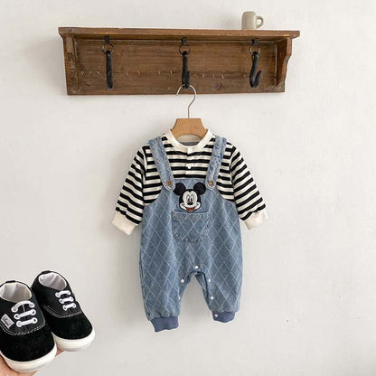 Baby Striped and Argyle Pattern Cartoon Cute Rompers