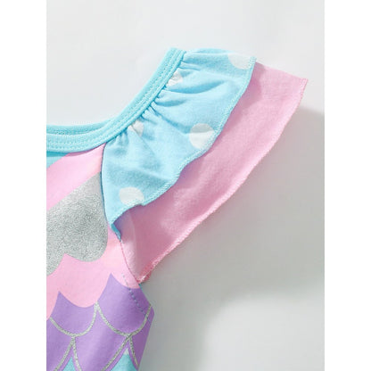 Pure Cotton Unicorn and Polka Dots Pattern Sleeveless Dress for Stylish Girls