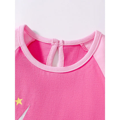 Pure Cotton Unicorn Pattern Short Sleeves Dress for Stylish Girls